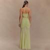 Europe and America Cross Border 2025 Summer New Arrival Sleeveless Tube Top Long Dress Sexy Sexy Ruched Cut Out Silm Dress