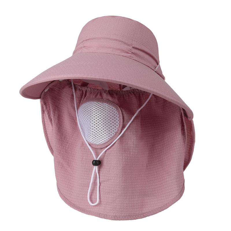 

Hat Female Summer Big Brim Shade Outdoor Sunscreen Mask Face Cover Cycling Cold Hat Breathable Tea Picking Hat Working Hat M（56-58cm）
