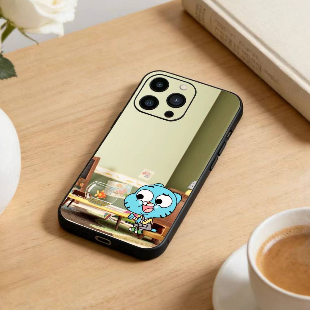 D-Gumball and Darwin Phone Case For iPhone 16,15,14,13,12,17,Pro Max,Plus Silicone Black Case