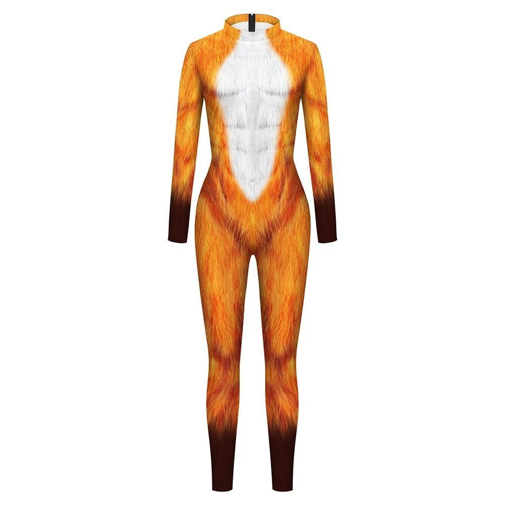 Dress Up Funny Adult Bodysuits Leopard Animal Cosplay Costume Cute Halloween Party Jumpsuit  Club