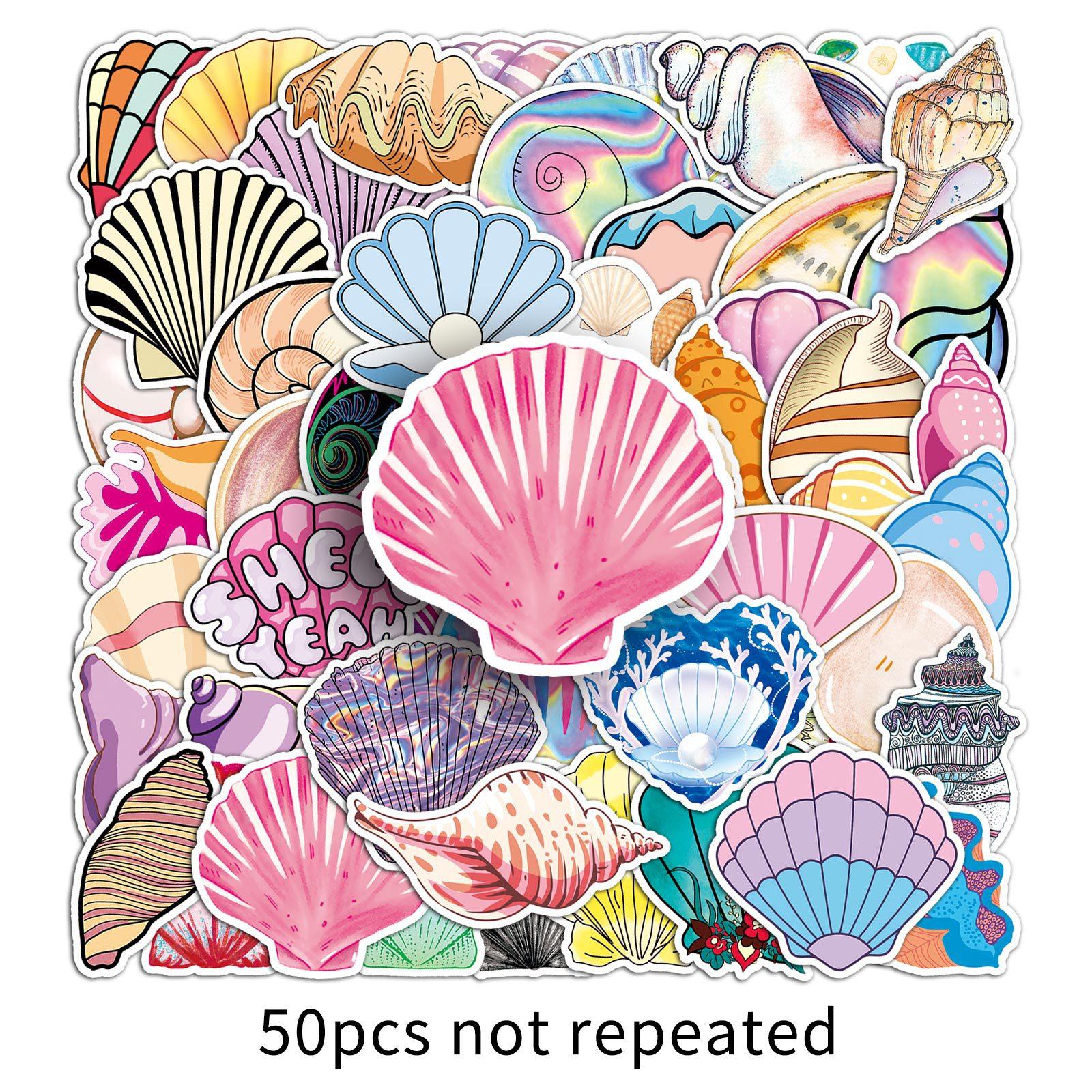 

50 Наклеек Shell Doodle Персонализированные Мультяшные Детские Корейские Креативные DIY Наклейки на Скейтборд Чемодан Водонепроницаемые