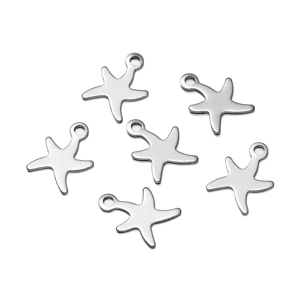 30Pcs Mirror Polished Stainless Steel Charms Geometry Cross Shape Blank Pendants for DIY Bracelet Jewelry Making Accessories