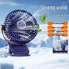 Powerful Wind Clip-On Mini Fan: Rechargeable, Long Battery Life, 3-in-1 Design for Home & Office Circulation F50