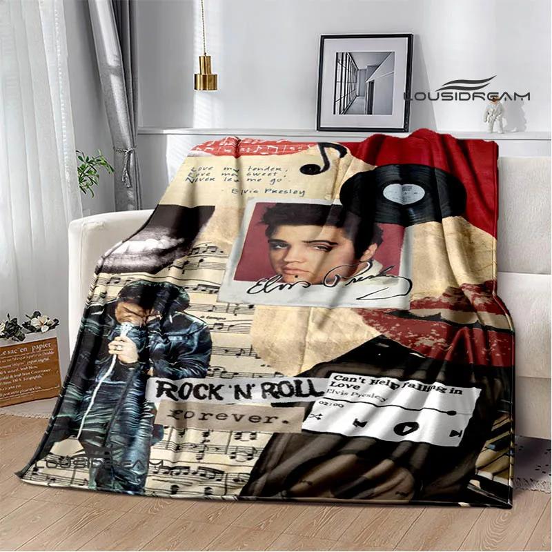 E-Elvis-Presley Retro print deken dekens voor bedden Picknickdekens Flensdeken Zachte en comfortabele deken verjaardagscadeau
