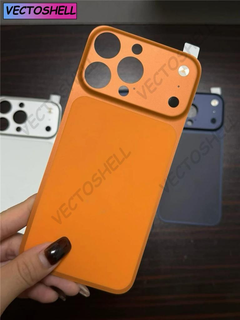 Para iPhone 16 15 14 Pro Max Converter para 17 Pro Max Capa Protetora Adesiva Traseira com Protetor de Lente de Câmera Falsa