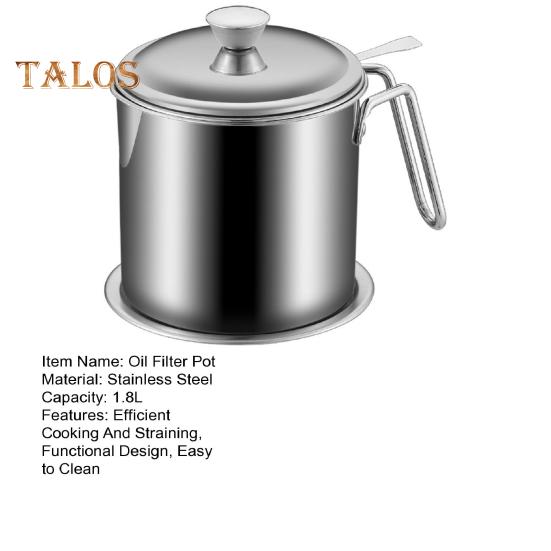 Bacon Grease Saver with Strainer 1.8L Large Capacity Bacon Grease Container Oil Filter Can Easy To Clean Thoughtful Gift