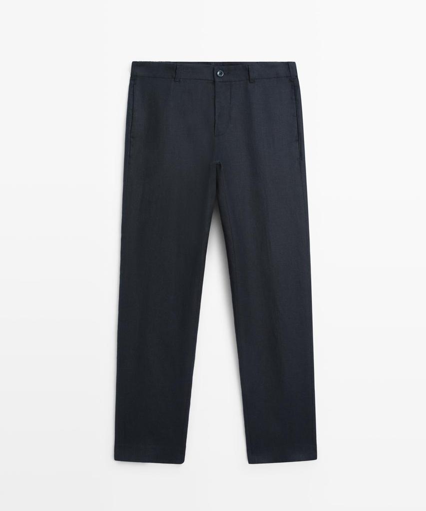 Masimodutti Tapered Fit Linen Pants