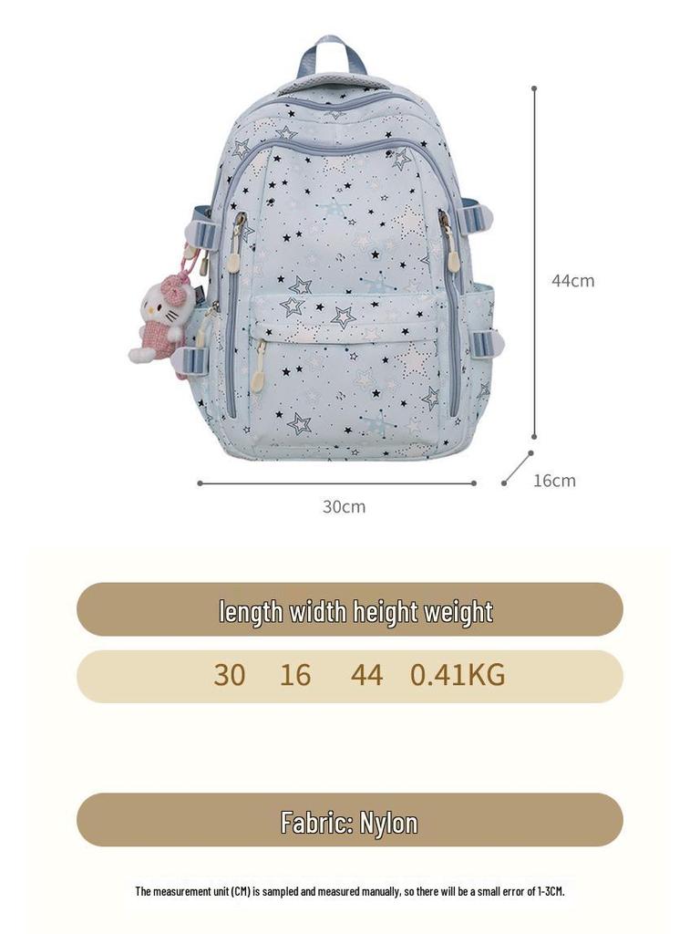 Japanese & Korean Style Backpack for Middle School Girls – Trendy Star Design, Ideal for School & Outings