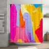 Colorful Brushstroke Shower Curtain Modern Abstract Design for Bathroom Decor