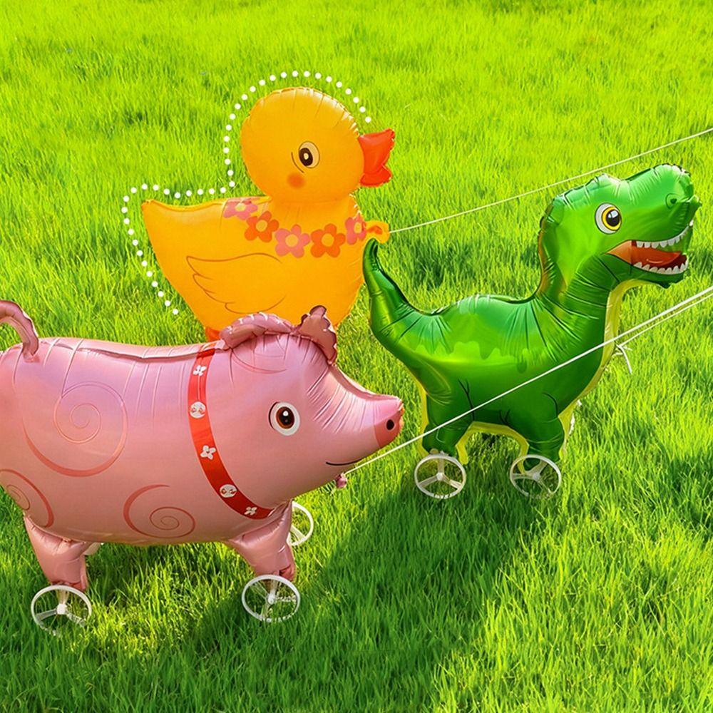 With Wheels Standing Foil Balloons Movable Design Foil Balloons With Wheel  Kids Birthday Party