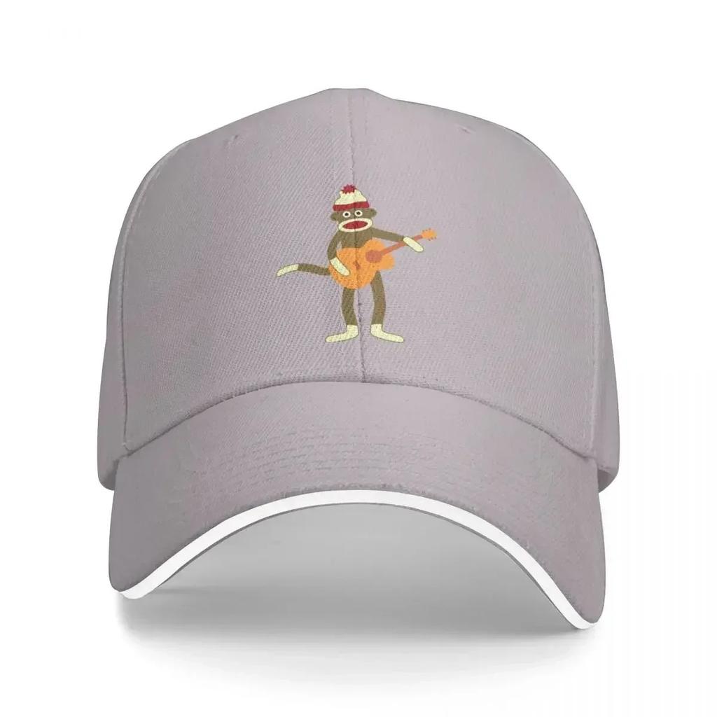 Sock Monkey Acoustic Guitar Classic TShirt Baseball Cap Hat Unisex For The Sun Golf Hat Girl Unisexs