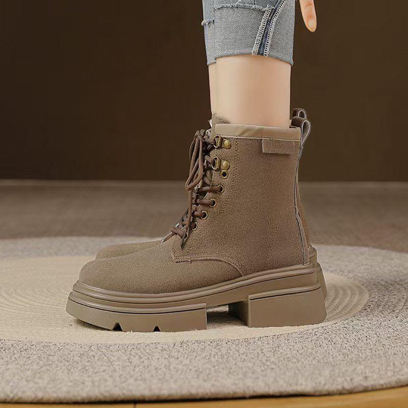Fashion High Platform with Laces Women's Ankle Boots Round Toe Chunky Warm Autumn Winter Female Short Shoes Fashion 2025 Luxury Booties