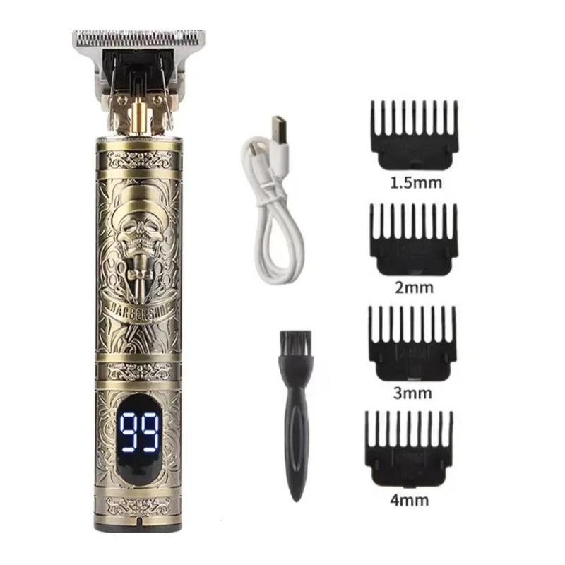 Profesionální stroj na stříhání vlasů T9 Bezdrátový elektrický zastřihovač vlasů Zastřihovač vlasů s digitálním displejem Muži Holič na vousy Holič pro muže