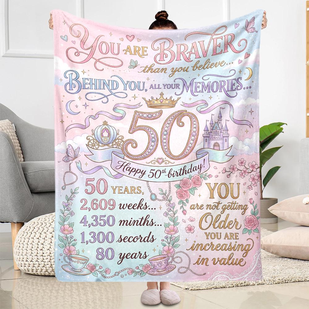 50th Anniversary Celebration Blanket Ultra-Soft Perfect for Sofa Livingroom Bedding All-Season Use Warmthful Decor