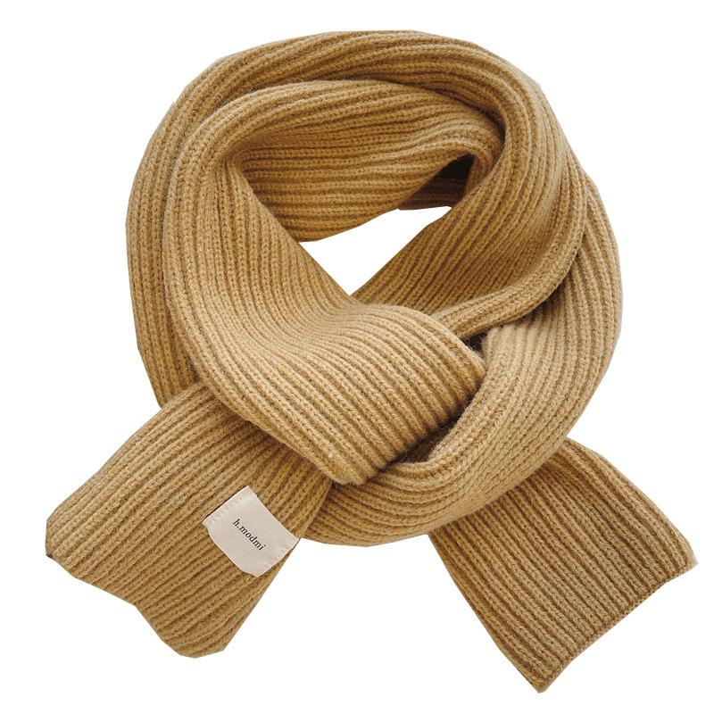 Korean Gentle Warm Scarf Women's Autumn and Winter Knitted Wool Solid Color Versatile Long Couple Scarf Student Trendy