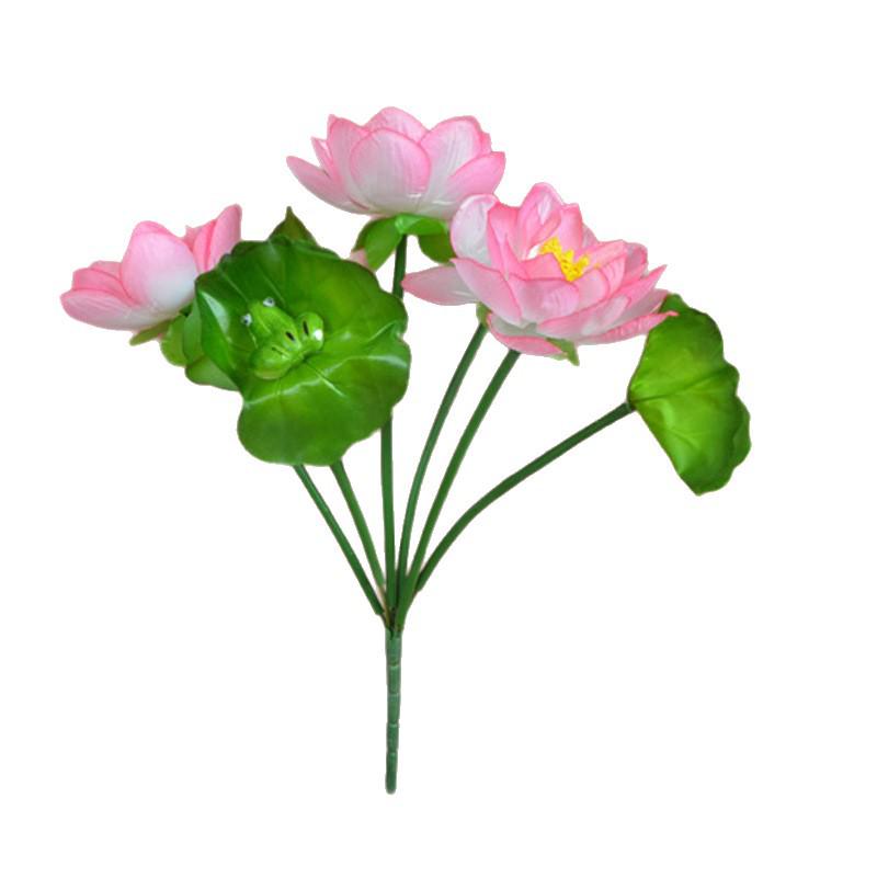 Small 7-Head Lotus Flower Silk Simulation for Buddhist Altar or Living Room Decor