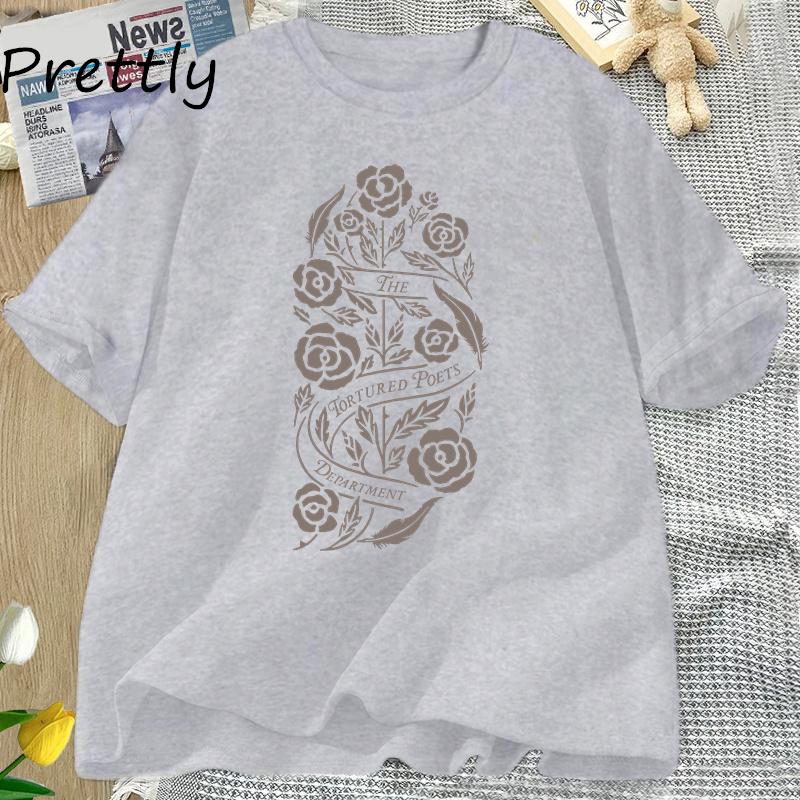 The Tortured Poets DepartUnisext Flower Printed T-shirt Unisex New Album Alls Fair In Love and Poetry T Shirt Unisex's Cotton Tshirts
