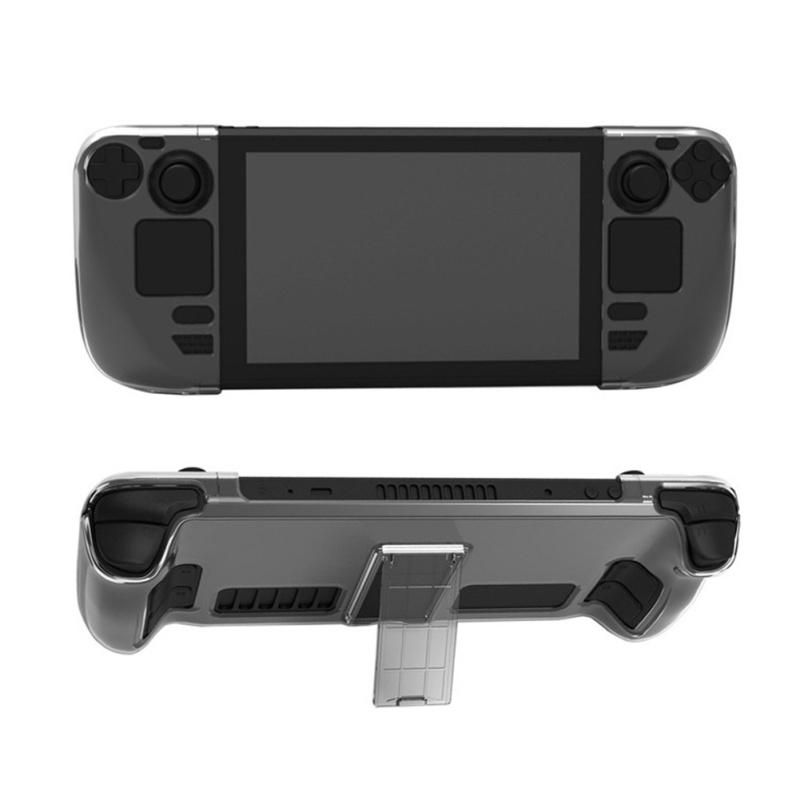 Hard Protective Case Transparent Split Crystal Shell With Stand Compatible For Steam Deck Game