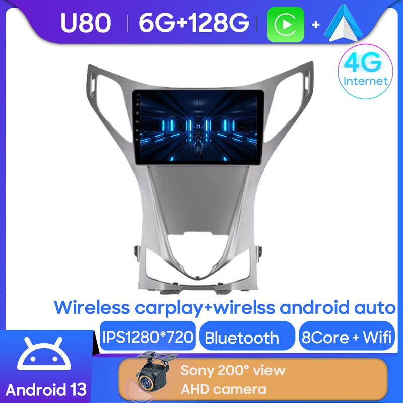 Android 14 For Hyundai Azera 2 II 2011-2014 Car Radio Multimedia Central Navigation System 4G GPS BT Carplay Stereo Touch Screen
