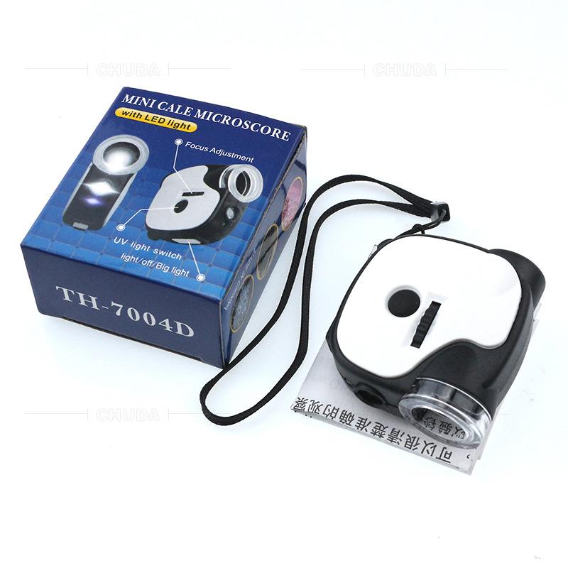 55x Taschen-Handmikroskop Lupe Geldscheinprüfung mit LED- und UV-Licht Tragbare Glas-Schmucklupe Detektor