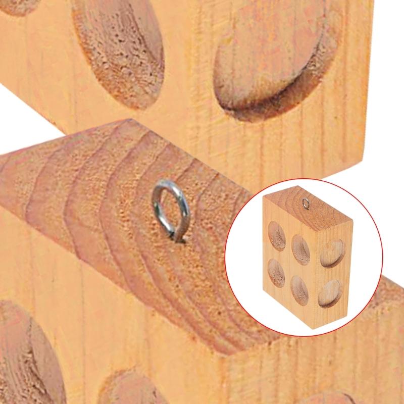 Double Hole Wood Block 6 Holes Friction Block Physical Mechanics Demonstration Teaching Equipment School Supplies