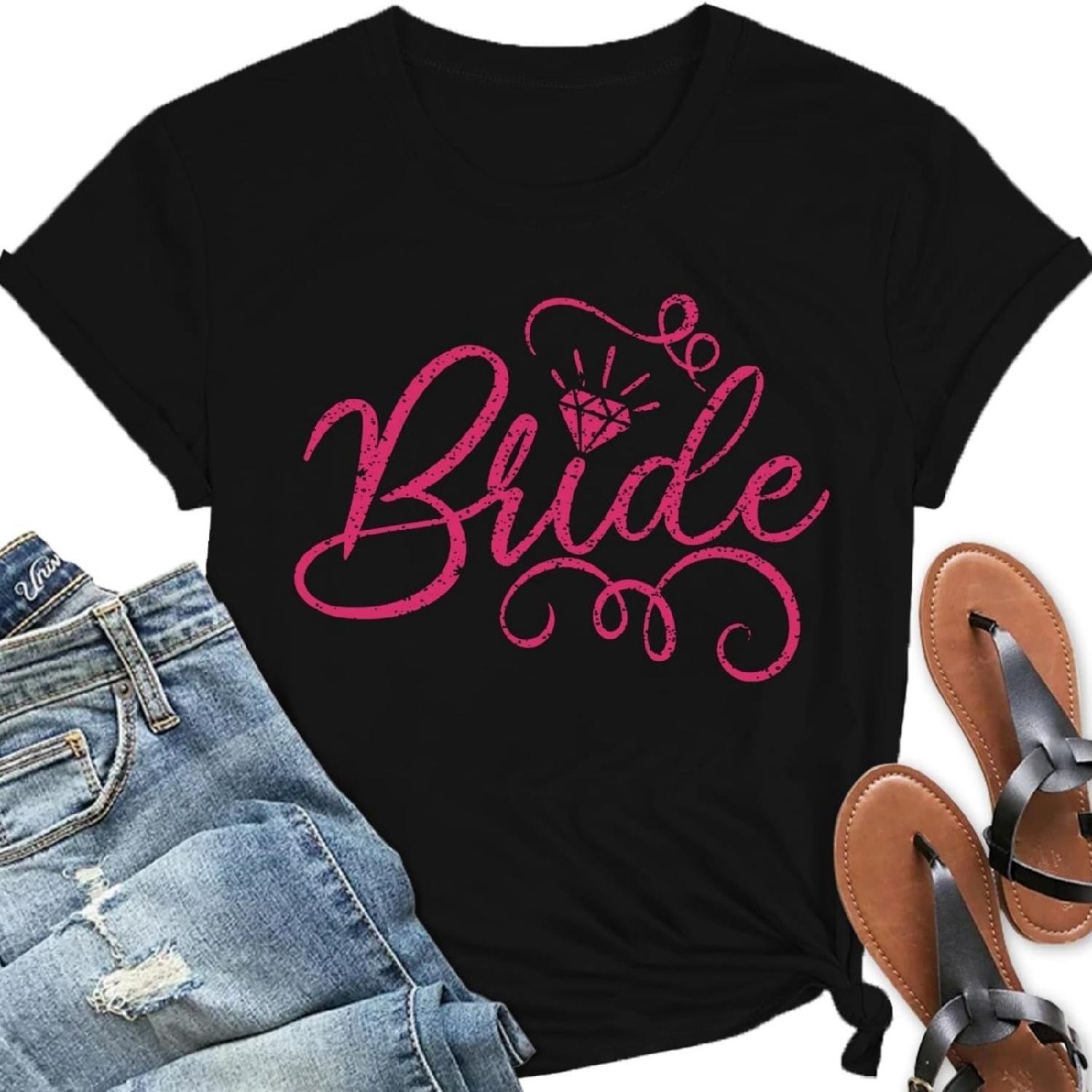 Футболка невесты женская Футболки для девичника Футболки для свадебной вечеринки Футболка для команды свадьбы Топы для вечеринки S