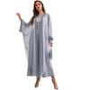 New Jacquard Abaya: Muslim Women's Two-Piece Long Cardigan Set
