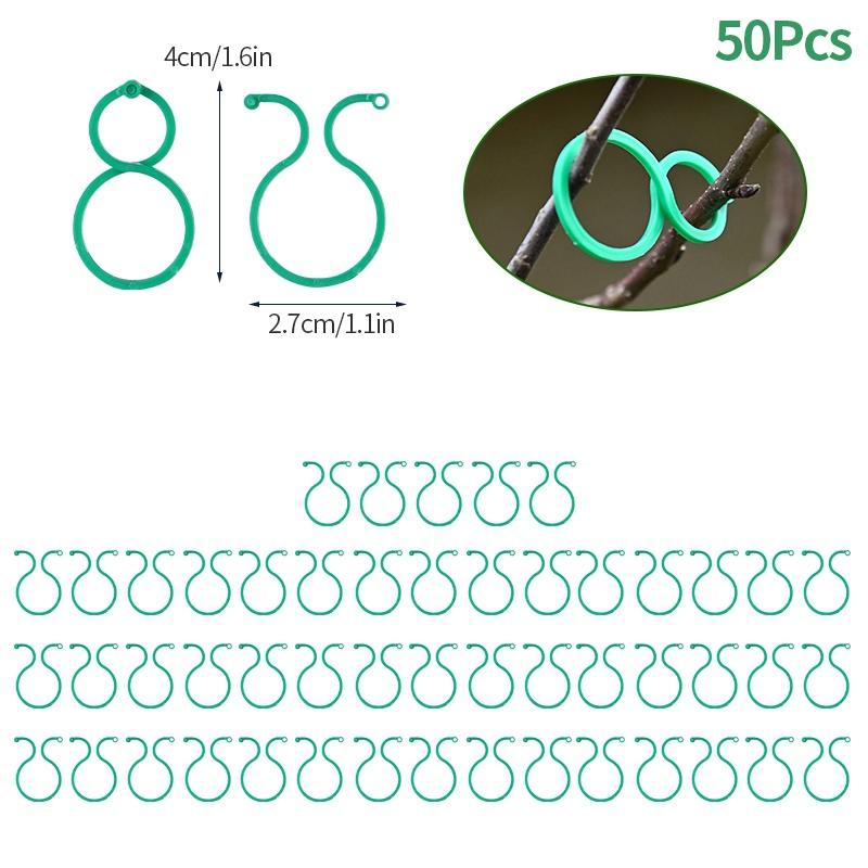 20/50/100Pcs Garden Vine Strapping Clips Plastic Bundled Buckle Ring Tomato Flowers Plant Stems Fixing Tie Garden Accessories