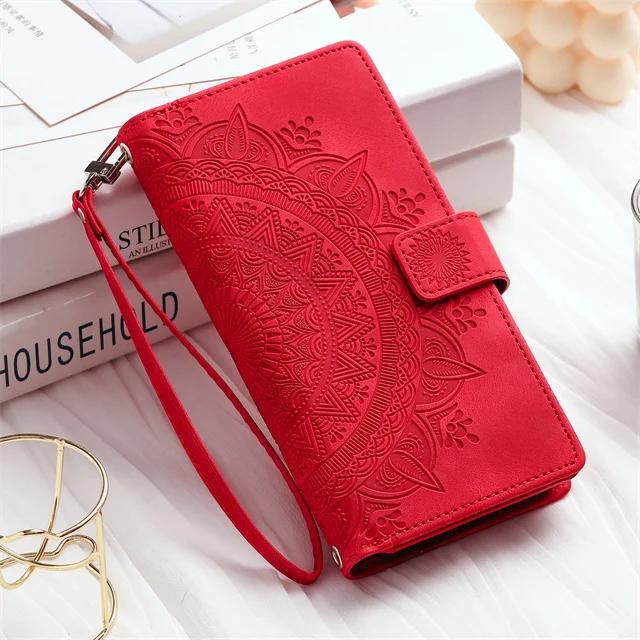 Embossing Wallet Case For Xiaomi Mi 14T 13 Ultra Lite 13T 12T 11T 10T Poco X5 F5 X3 F3 F4 C65 F6 M6 Pro Lanyard Leather Cover