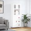 Vidaxl Display Cabinet, White, 69.5X34X180 Cm, Wood-Based Material