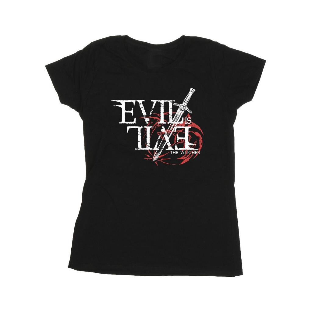 Netflix Womens/Ladies The Witcher Evil Is Evil Cotton T-Shirt