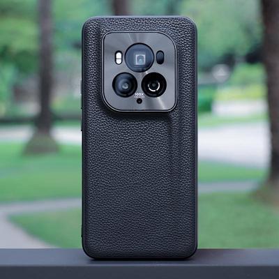 Honor Magic6 Ultimate Edition Anel de lente de metal Capa de couro