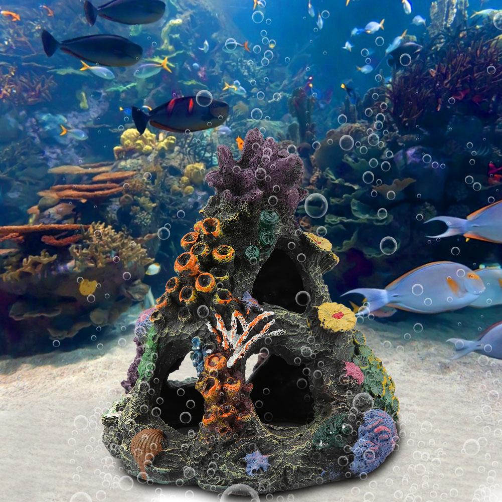 Simulation Resin Mountain Fish Tank Aquarium Ornaments Decor