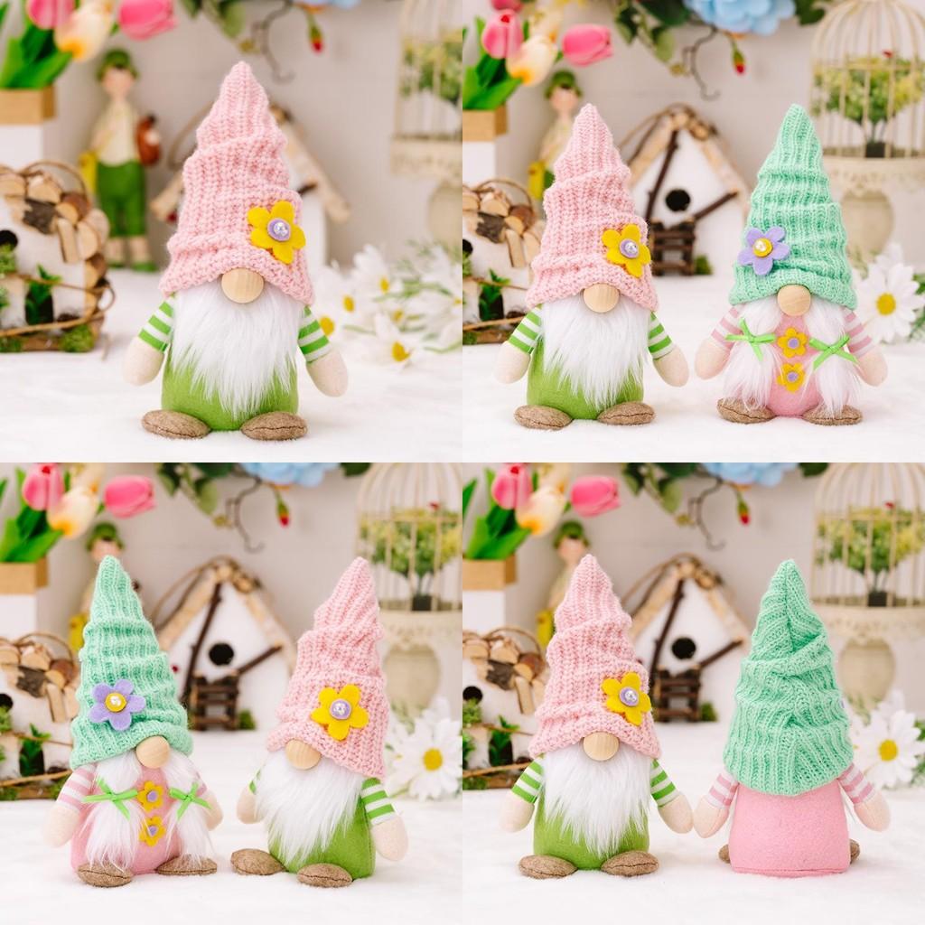 Charmig Vår Tomte Gosedjursdocka Med Mjuk Stickad Mössa För Festlig Heminredning