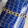 2025 Plus Size Women’s Crocodile Pattern Chain Outdoor Flat Slippers for Summer