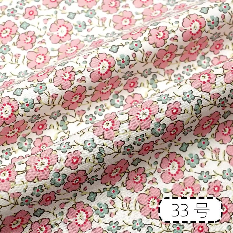 145x50cm Tiszta pamut anyag Kis virágos mintás anyag Gyermekruhákhoz, ruhákhoz Kézzel készített DIY Varróanyag TJ9772