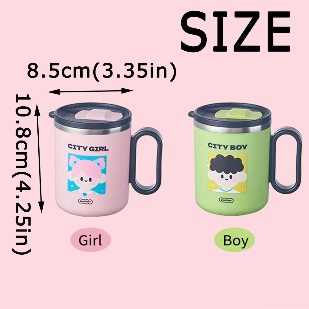 Stainless Steel Cartoon Couple Thermal Mug Creative Thermal Coffee Cup  Travel