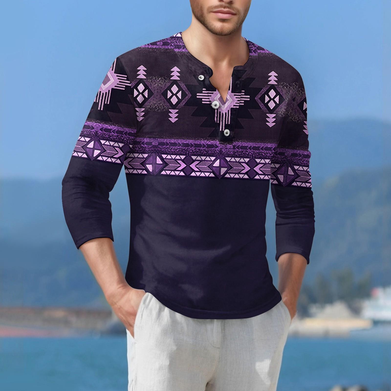 

Мужская футболка уличная повседневная мода с длинными рукавами XL фиолетовый