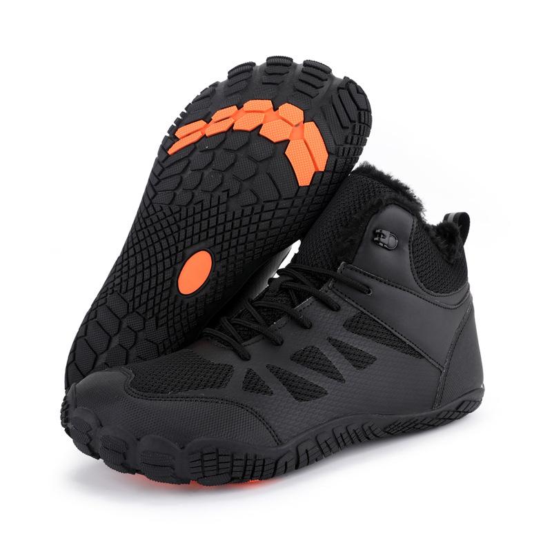 

New winter five-finger snow boots couple outdoor thickened velvet cotton shoes lightweight warm hiking shoes 36