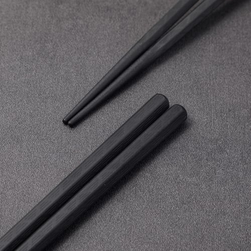 TOUFEIYUAN Rutschfeste Essstäbchen, 10er-Set, Gewerbequalität, Spülmaschinenfest, Harz, Umweltfreundlich, Wiederverwendbar (Schwarz)