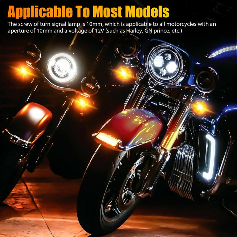 4 Pcs Motorcycle Led Turn Signal Light 12v 10w Sealed Waterproof Shockproof Brake Blinker Lamp