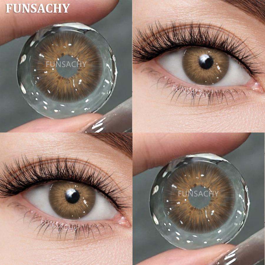FUNSACHY 2Pcs Best Selling Contacts Colored Lenses Color Blue Green Grey Series Soft Lens Natural EyeBeauty Pupil Cosmetic Lens
