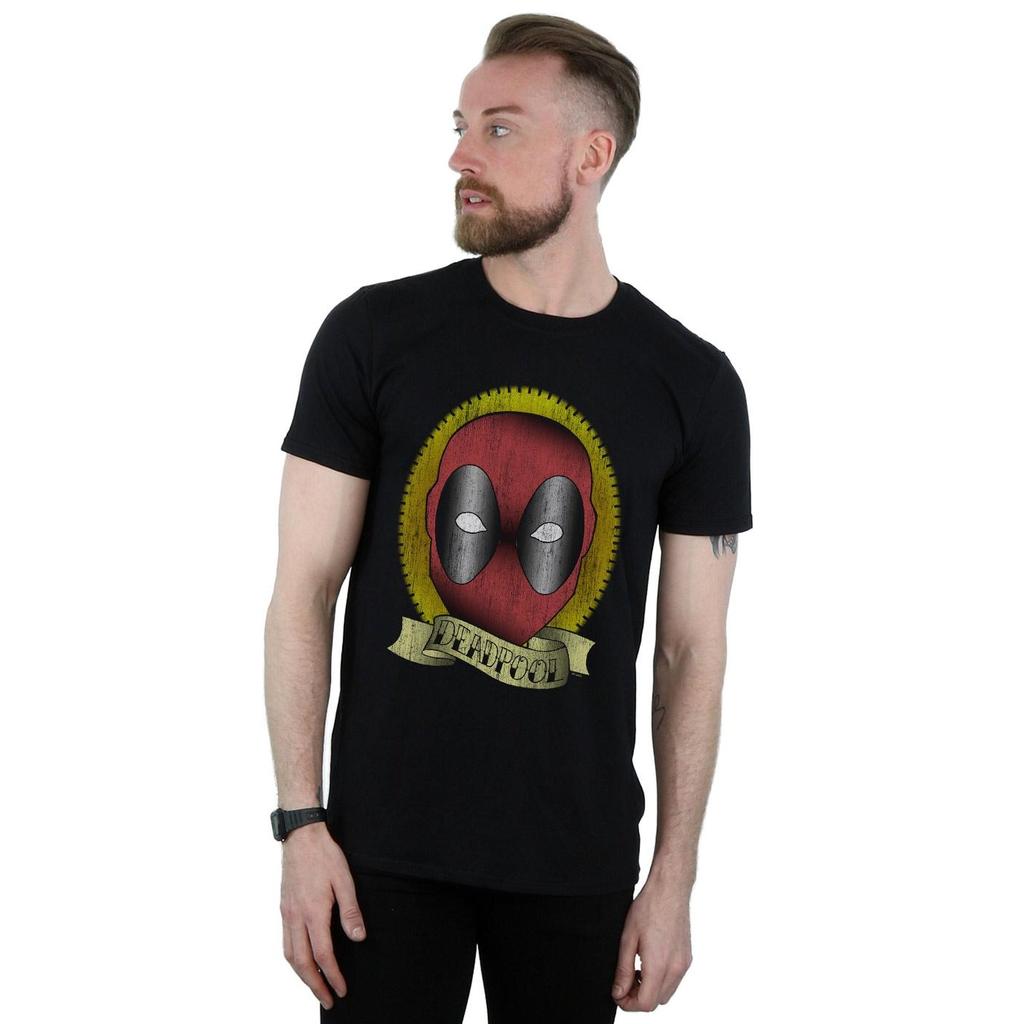 Marvel Mens Deadpool Tattoo Print T-Shirt