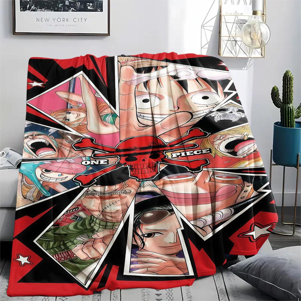 1pz Una Pezzo Monkey D Luffy Coperta in Flanella Fantasia Adatta a Tutte le Stagioni per Arredamento Casa Calore e Comfort Regali Regalo Festivo