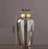 Modern Hydroponic Glass Vase Metal Base Flower Arrangement Countertop Decoration Luxurious Exquisite Flower Vase Home Decoration