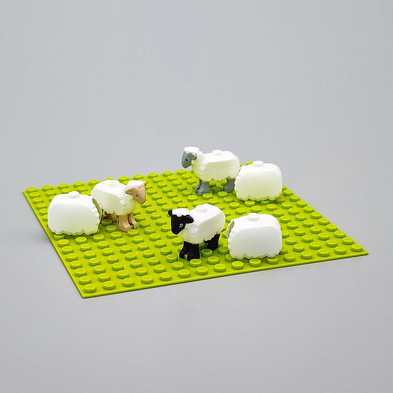 3PCS Animal Building Block Sheep DIY Assembly Small Particle Accessories Compatible with Major Brands