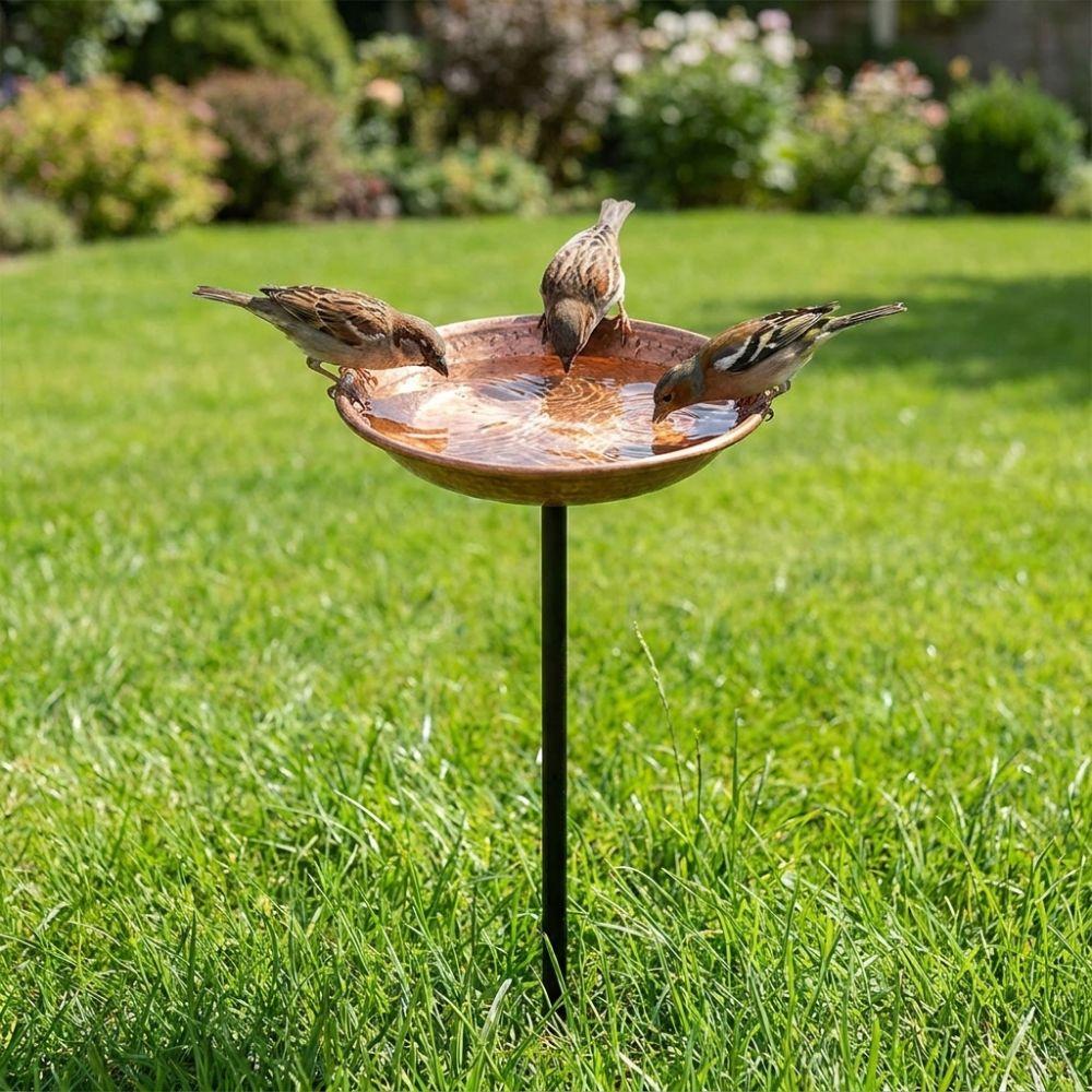 Artigianato in Ferro Uccello Bevitore d'Acqua Grande Capacità Vasca per Uccelli da Esterno Tazza per Bere Animali Uso Cortile