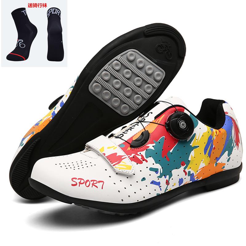 Cycling shoes New bicycle unlocked shoes Mountain bike lock shoes Hard sole breathable road bike shoes Cycling shoes