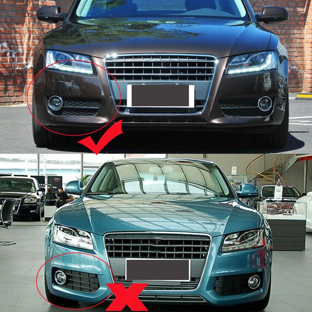 One Pair Honeycomb Front Standard Bumper Fog Light Grille Cover Replacement for A5 2008-2011