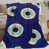 Turkish Lucky Blue Evil Eyes Blanket Skin friendly comfort warm soft plush blanket suitable sofa living room office bedroom